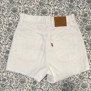 Levi's White Ribcage Jean Shorts